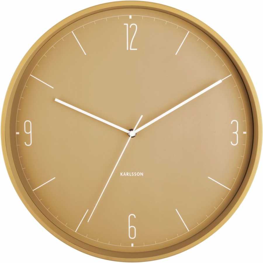 Karlsson Numbers And Lines Wall Clock Ochre Yellow Naken Interiors